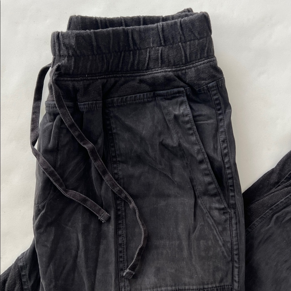 James Perse Mixed Media Casual Pull On Jogger Style Pant in Black 3 / Large $265 - Picture 5 of 10